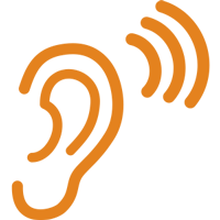 Icône Ecoute en forme d'oreille | Olik Communication
